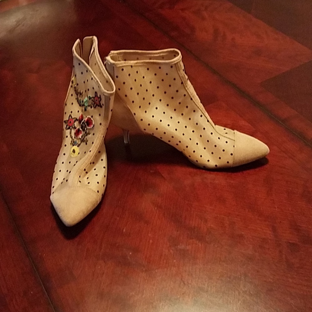 Womens low heel booties